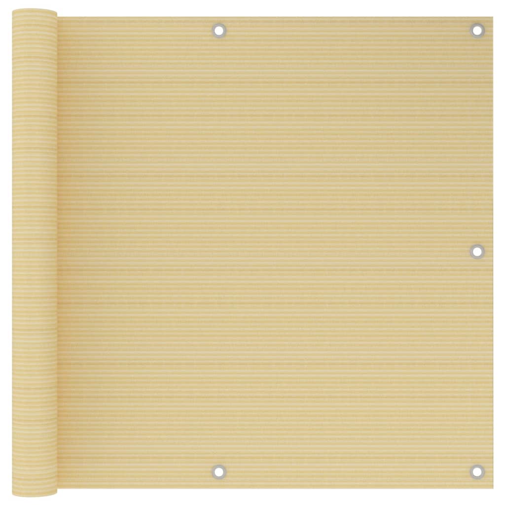 vidaXL Balcony Screen Beige 90x300 cm HDPE