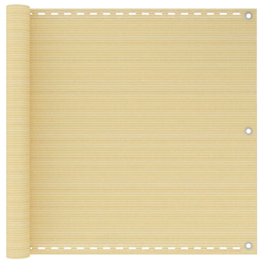 vidaXL Balcony Screen Beige 90x300 cm HDPE