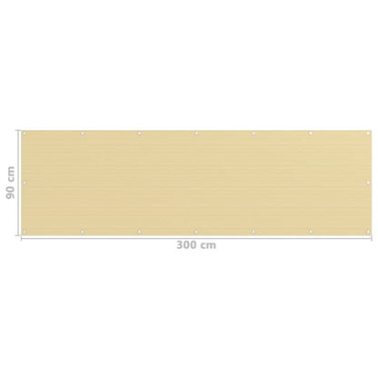 vidaXL Balcony Screen Beige 90x300 cm HDPE