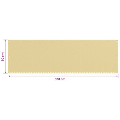310912 vidaXL Balcony Screen Beige 90x300 cm HDPE