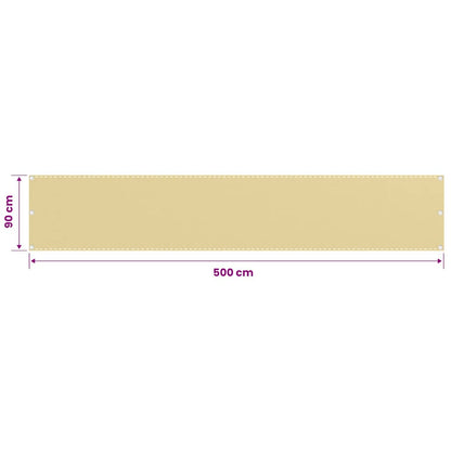 310914 vidaXL Balcony Screen Beige 90x500 cm HDPE
