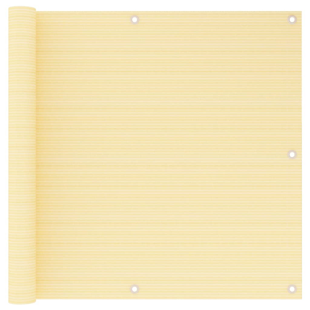 vidaXL Balcony Screen Beige 90x600 cm HDPE