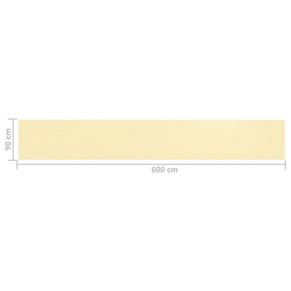 vidaXL Balcony Screen Beige 90x600 cm HDPE