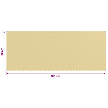 310916 vidaXL Balcony Screen Beige 120x300 cm HDPE