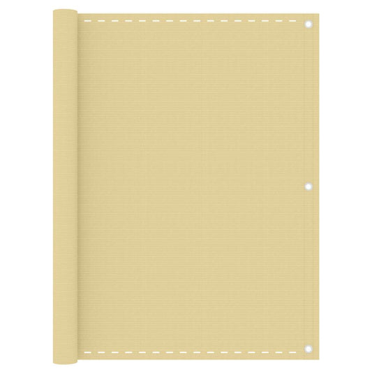 vidaXL Balcony Screen Beige 120x500 cm HDPE