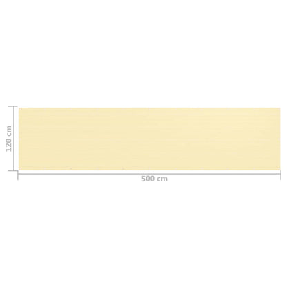 vidaXL Balcony Screen Beige 120x500 cm HDPE