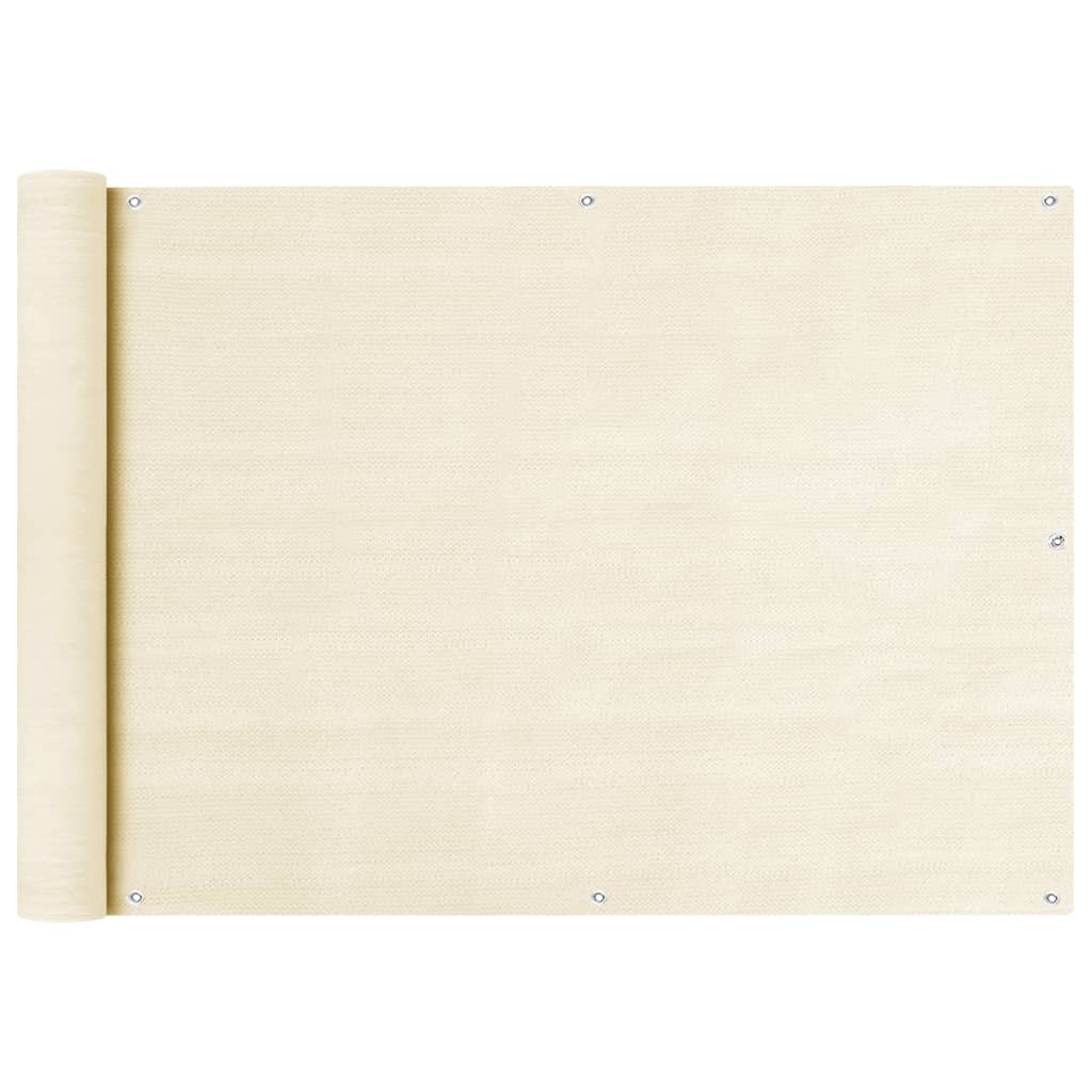 vidaXL Balcony Screen Cream 75x300 cm HDPE