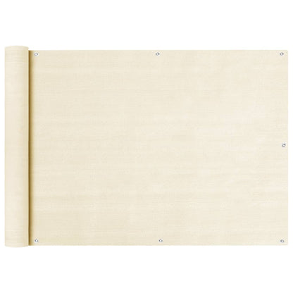 vidaXL Balcony Screen Cream 75x300 cm HDPE