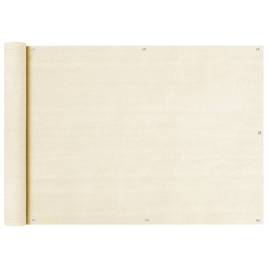 vidaXL Balcony Screen Cream 75x400 cm HDPE