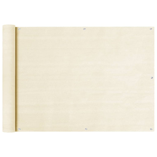 vidaXL Balcony Screen Cream 75x500 cm HDPE