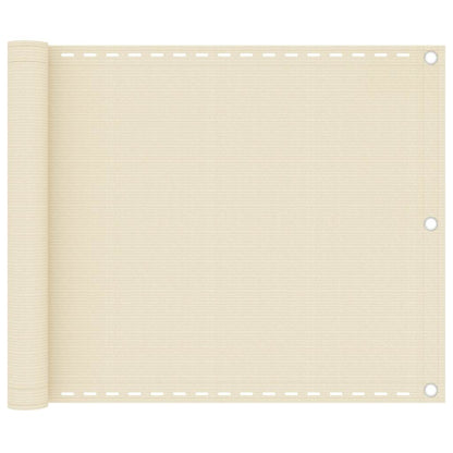 vidaXL Balcony Screen Cream 75x500 cm HDPE