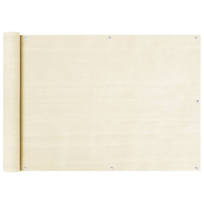 vidaXL Balcony Screen Cream 75x600 cm HDPE