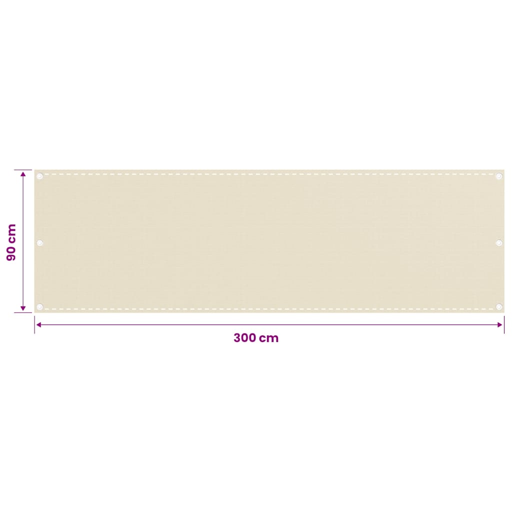 310924 vidaXL Balcony Screen Cream 90x300 cm HDPE