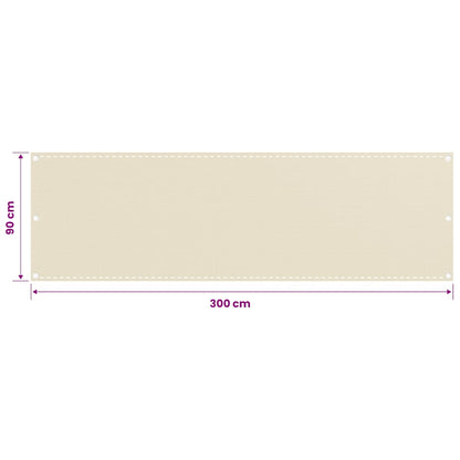 310924 vidaXL Balcony Screen Cream 90x300 cm HDPE