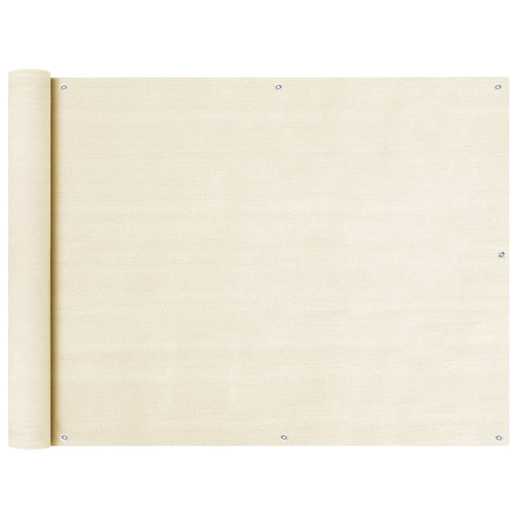 vidaXL Balcony Screen Cream 90x400 cm HDPE