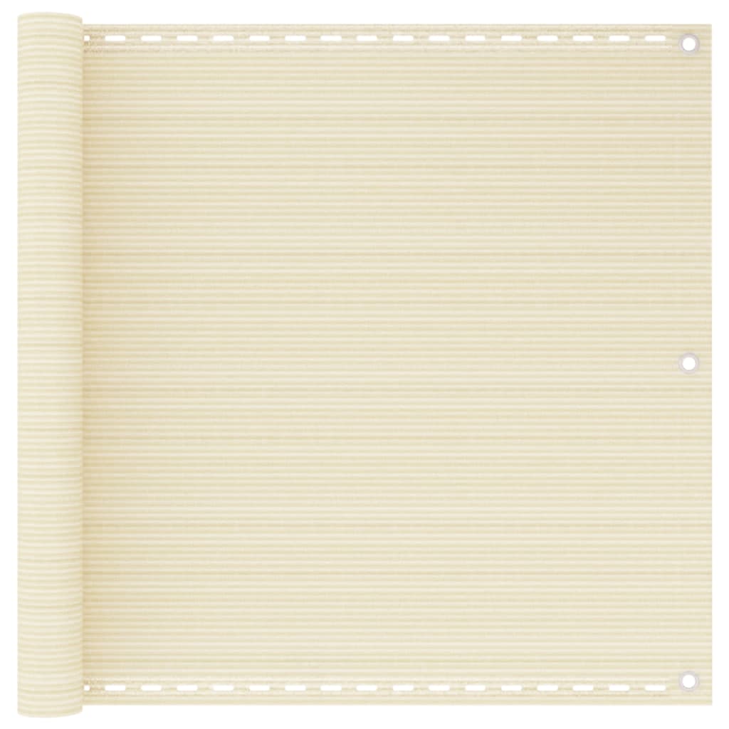 310925 vidaXL Balcony Screen Cream 90x400 cm HDPE