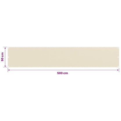 310926 vidaXL Balcony Screen Cream 90x500 cm HDPE