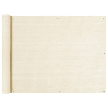 vidaXL Balcony Screen Cream 90x600 cm HDPE