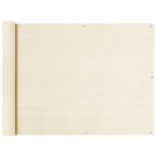 vidaXL Balcony Screen Cream 90x600 cm HDPE
