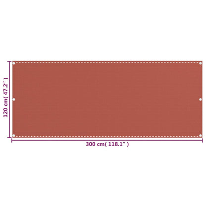 vidaXL Balcony Screen Terracotta 120x300 cm HDPE