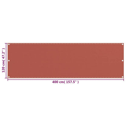 310953 vidaXL Balcony Screen Terracotta 120x400 cm HDPE