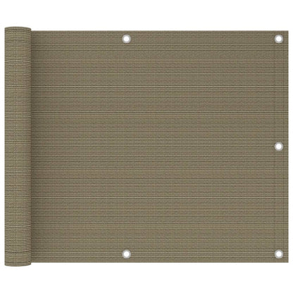 vidaXL Balcony Screen Taupe 75x500 cm HDPE