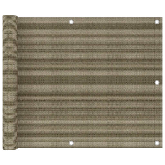 vidaXL Balcony Screen Taupe 75x500 cm HDPE