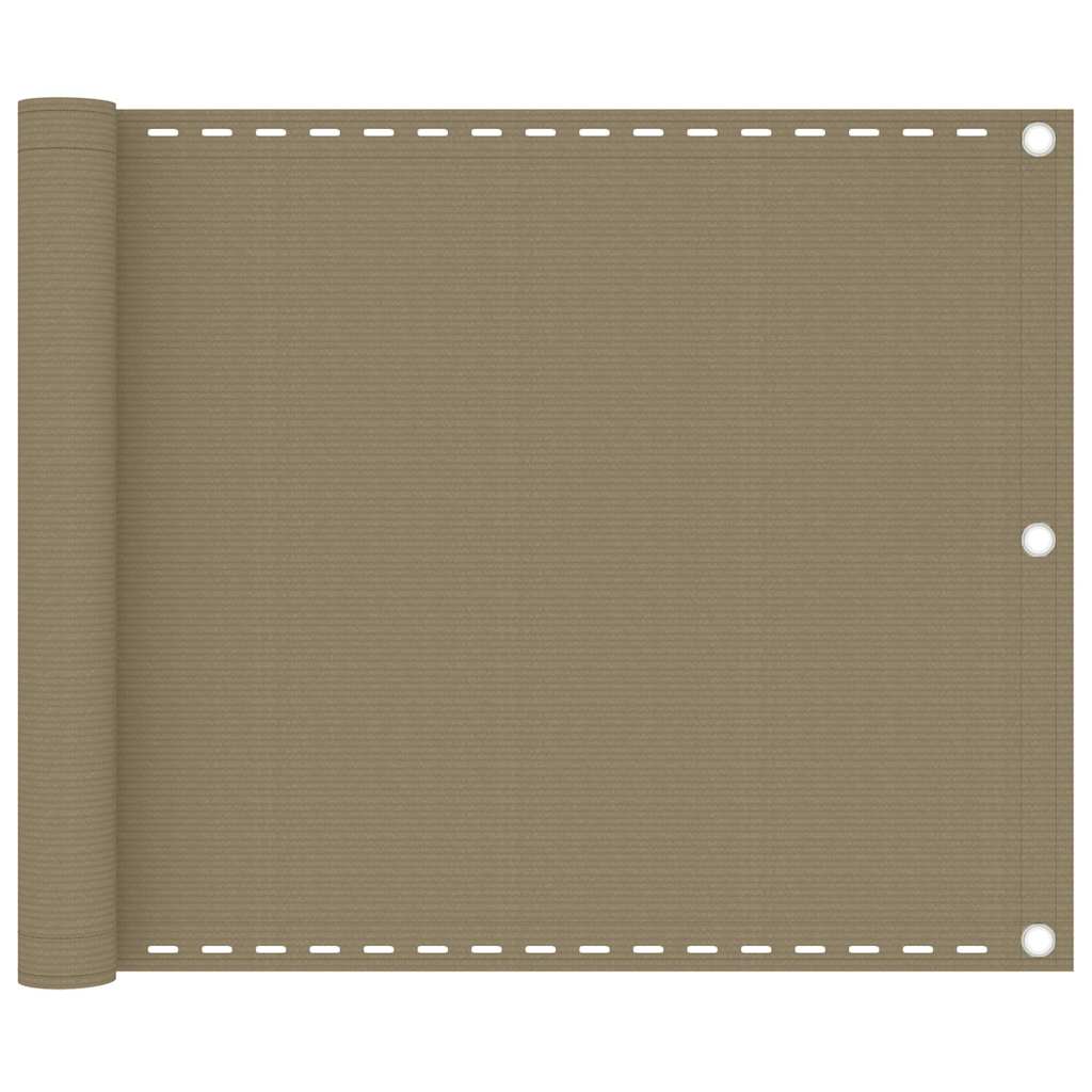 310958 vidaXL Balcony Screen Taupe 75x500 cm HDPE