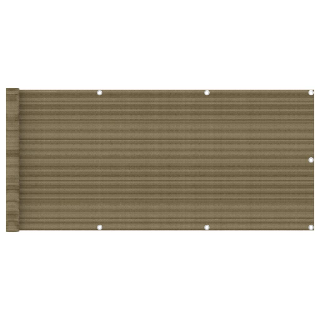 vidaXL Balcony Screen Taupe 75x600 cm HDPE