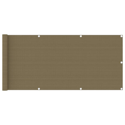 vidaXL Balcony Screen Taupe 75x600 cm HDPE