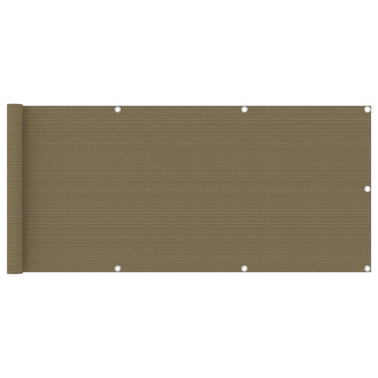 vidaXL Balcony Screen Taupe 75x600 cm HDPE