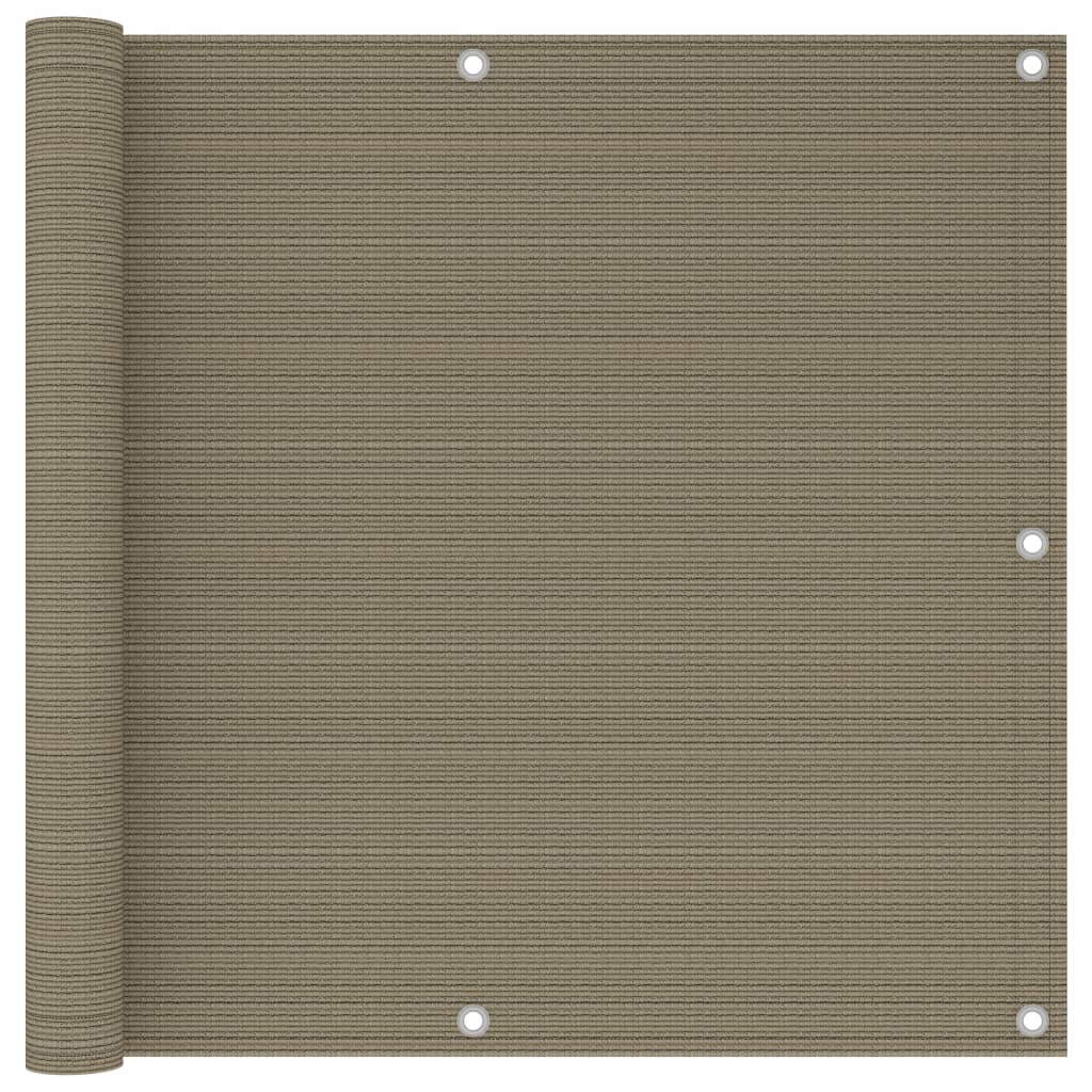 vidaXL Balcony Screen Taupe 90x300 cm HDPE
