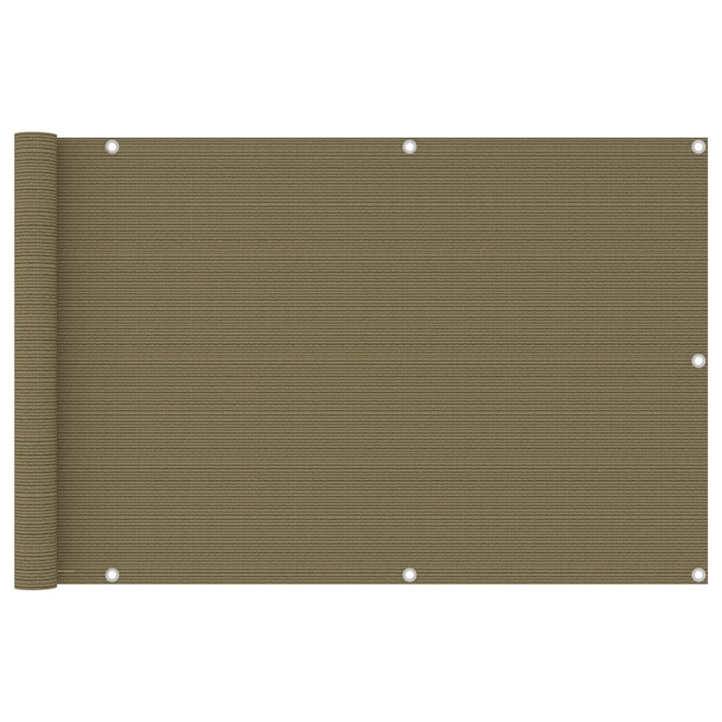 vidaXL Balcony Screen Taupe 90x400 cm HDPE