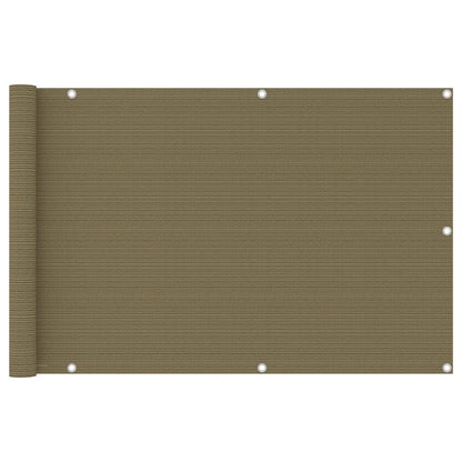 vidaXL Balcony Screen Taupe 90x400 cm HDPE