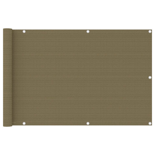 vidaXL Balcony Screen Taupe 90x400 cm HDPE