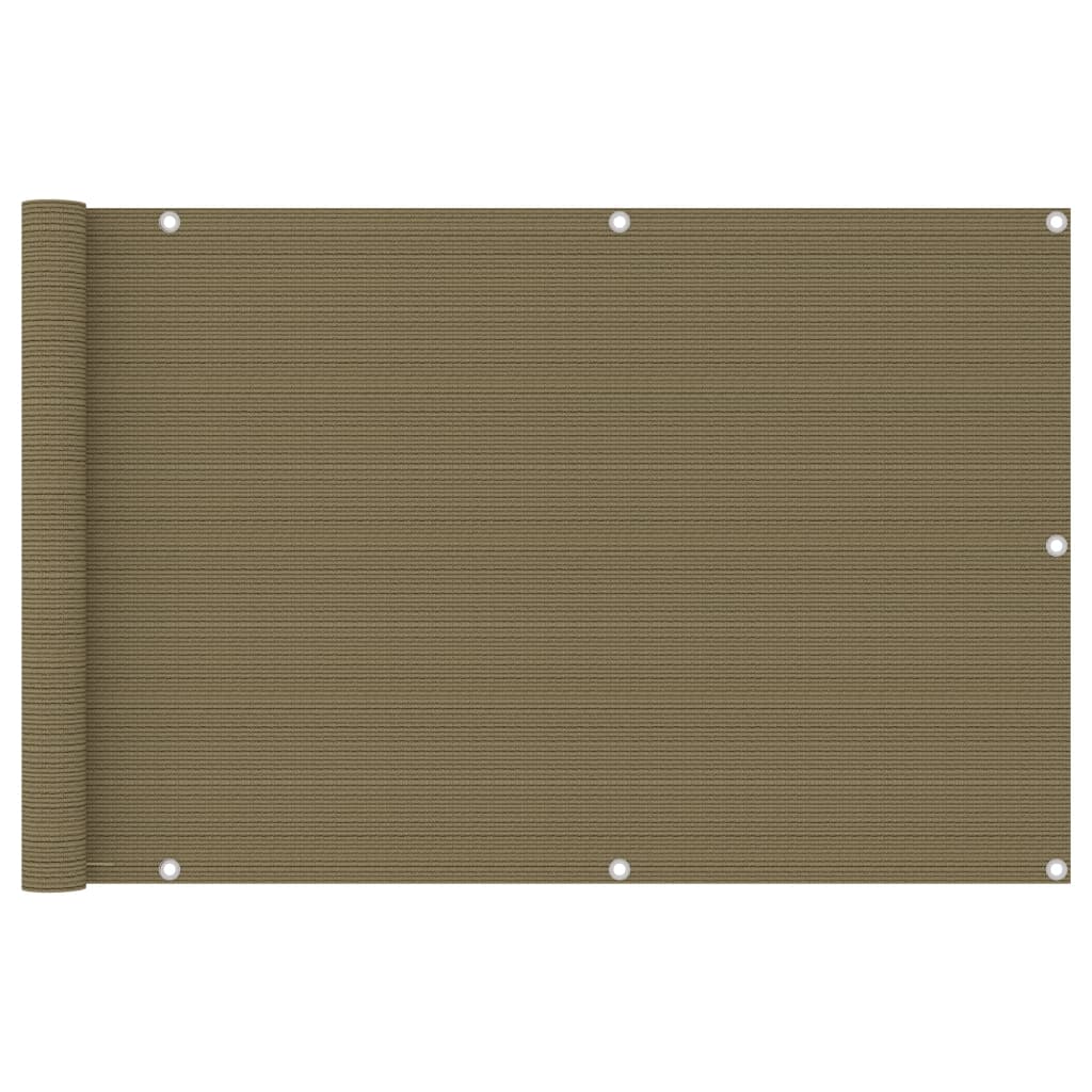 vidaXL Balcony Screen Taupe 90x500 cm HDPE