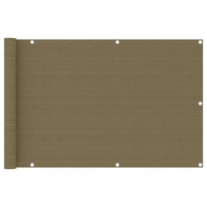 vidaXL Balcony Screen Taupe 90x500 cm HDPE