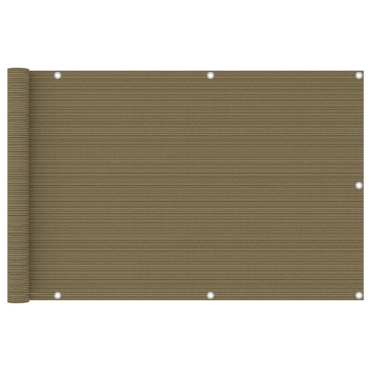 vidaXL Balcony Screen Taupe 90x500 cm HDPE