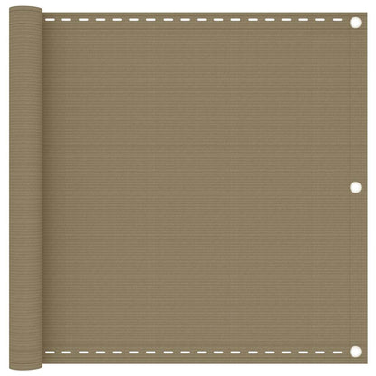 310962 vidaXL Balcony Screen Taupe 90x500 cm HDPE