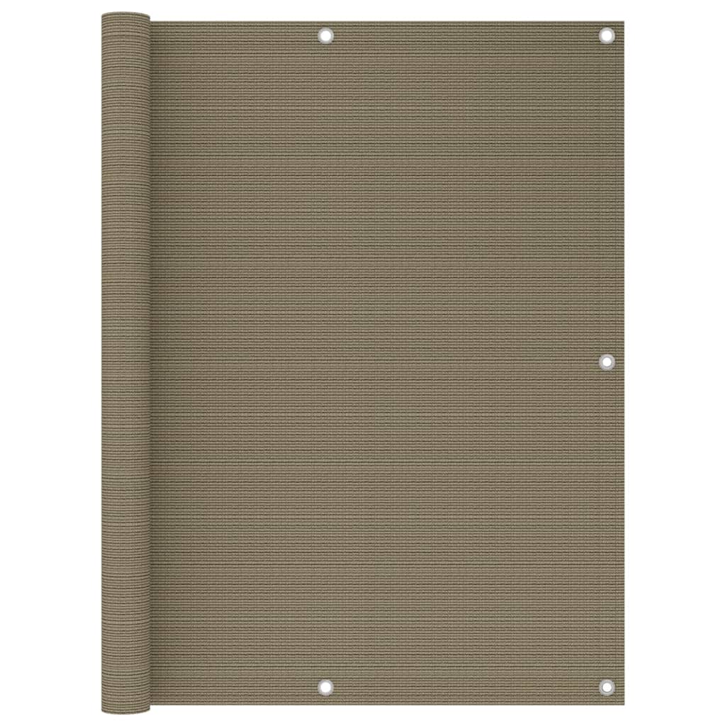 vidaXL Balcony Screen Taupe 120x500 cm HDPE