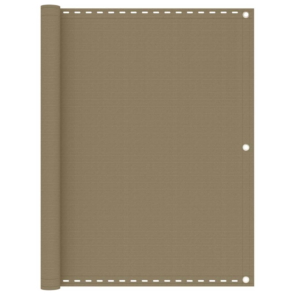 310966 vidaXL Balcony Screen Taupe 120x500 cm HDPE