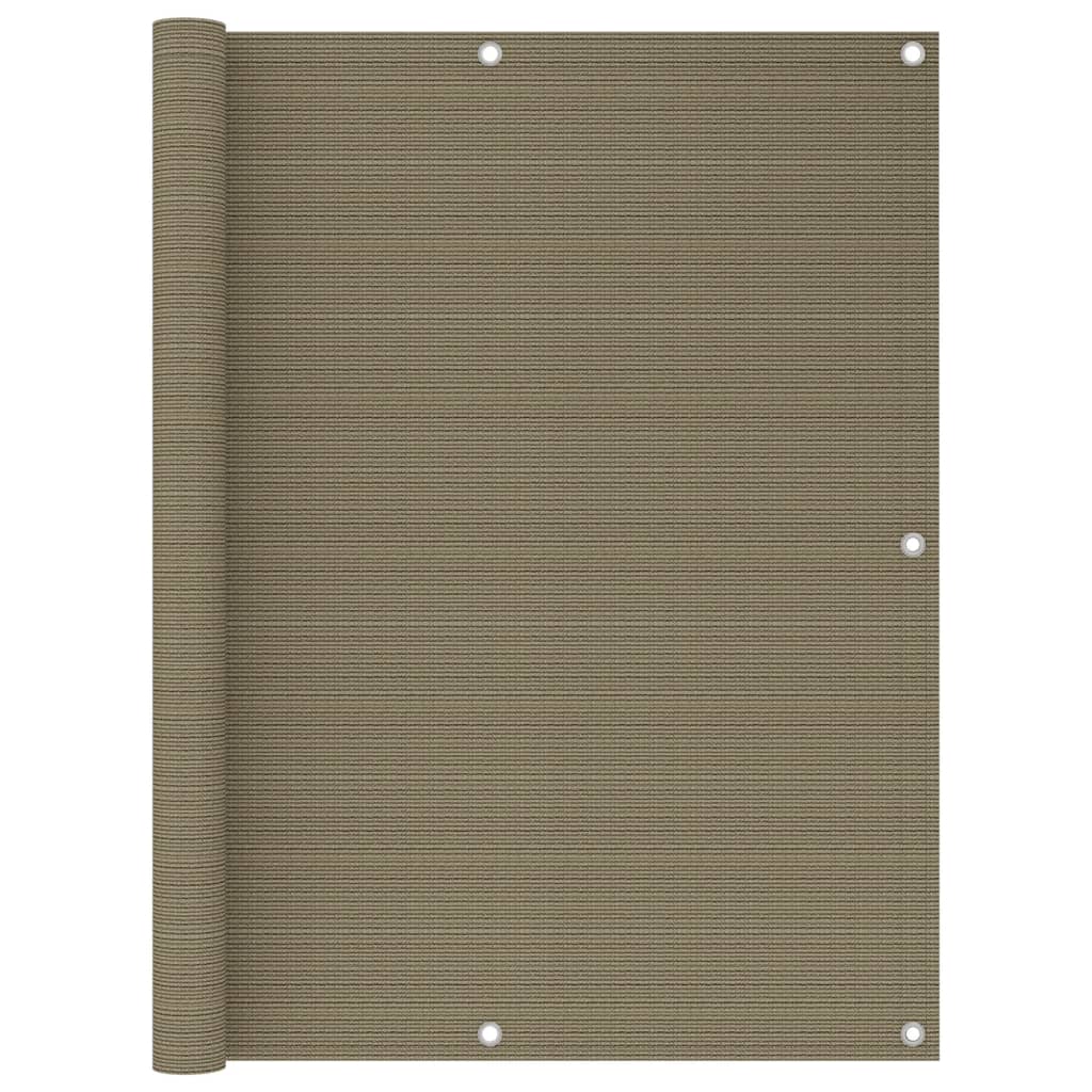 vidaXL Balcony Screen Taupe 120x600 cm HDPE