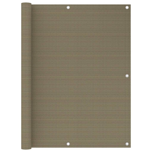 vidaXL Balcony Screen Taupe 120x600 cm HDPE