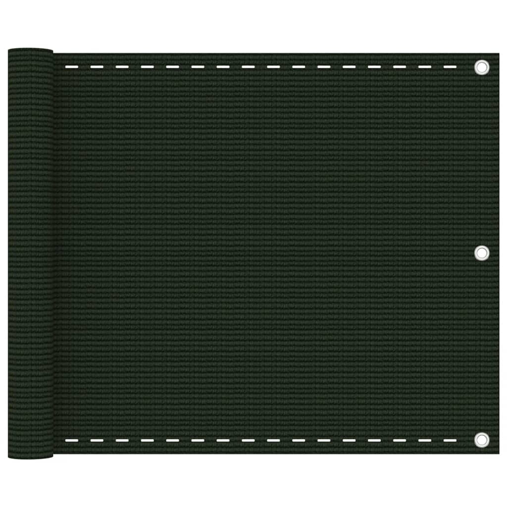 vidaXL Balcony Screen Dark Green 75x300 cm HDPE