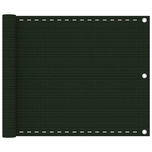 vidaXL Balcony Screen Dark Green 75x300 cm HDPE