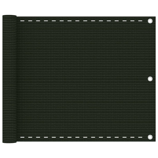 vidaXL Balcony Screen Dark Green 75x400 cm HDPE