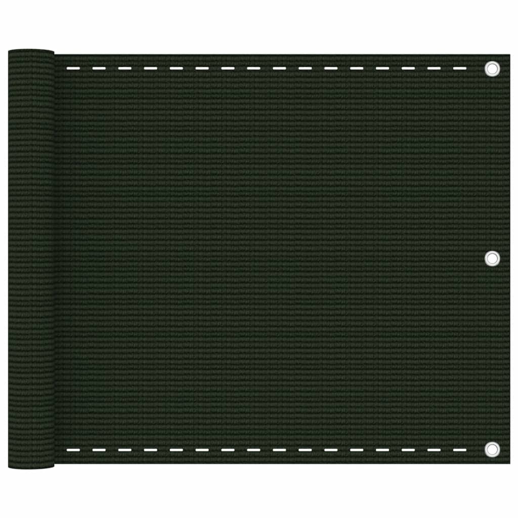 vidaXL Balcony Screen Dark Green 75x500 cm HDPE