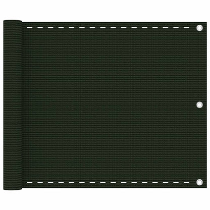 vidaXL Balcony Screen Dark Green 75x500 cm HDPE