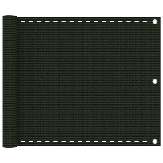 310970 vidaXL Balcony Screen Dark Green 75x500 cm HDPE