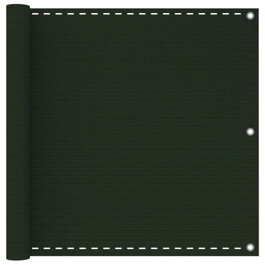 vidaXL Balcony Screen Dark Green 90x500 cm HDPE